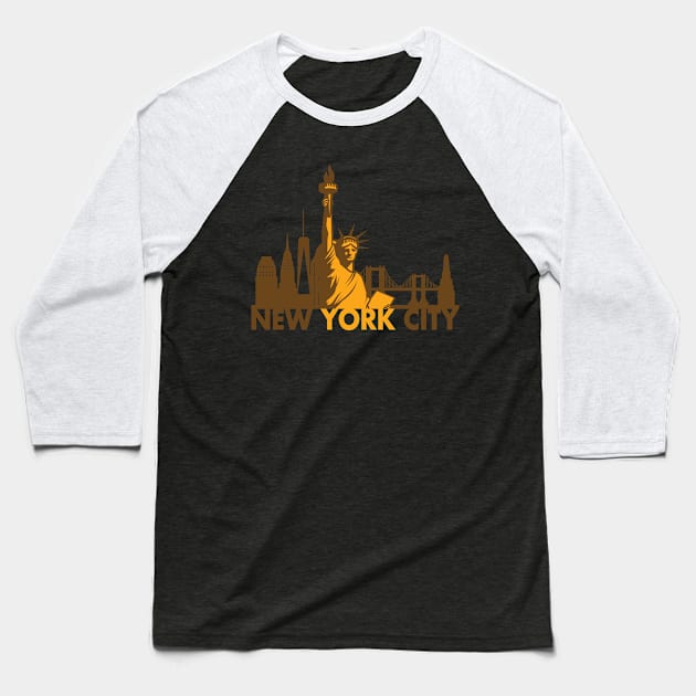 New York skyline Baseball T-Shirt by RStees22